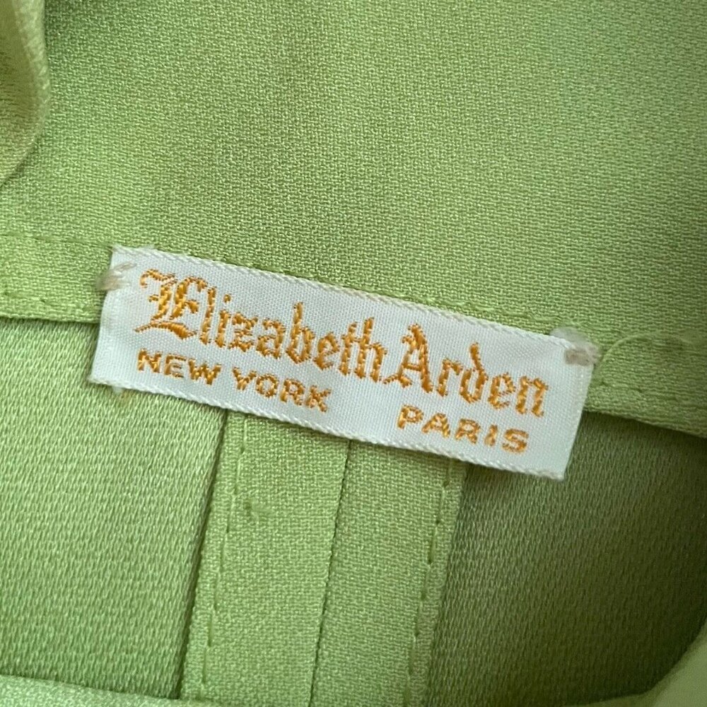 Vintage 1960s Elizabeth Arden Womens Jumpsuit Sz Large Lime Green Wide Leg Mod - Picture 14 of 14